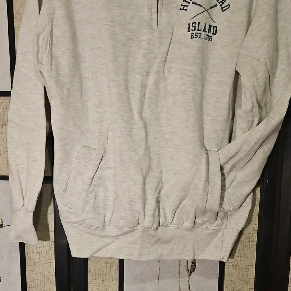 MV Sport Men's Light Gray Zip-Up Sweater